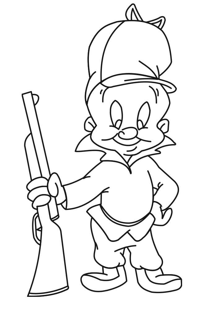 Desenho de Elmer Fudd de Looney Tunes para colorir