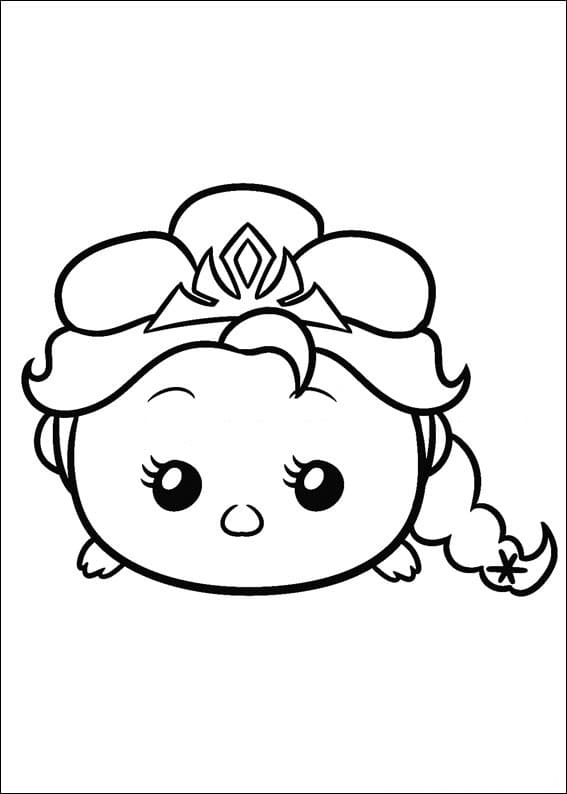 Desenho deElsa Tsum Tsum para colorir