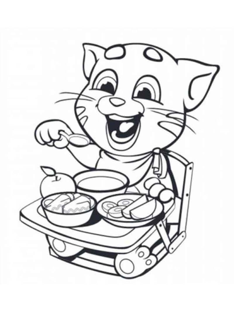 Desenho de Engraçado Talking Tom 1 para colorir