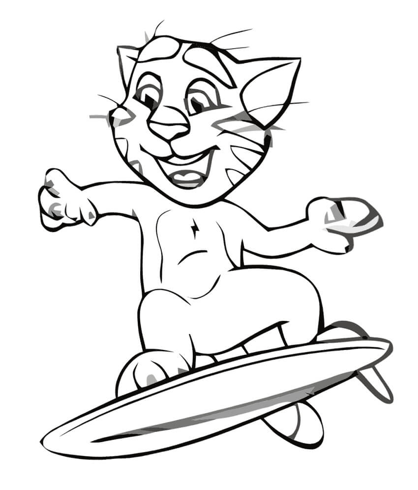 Desenho de Engraçado Talking Tom 2 para colorir