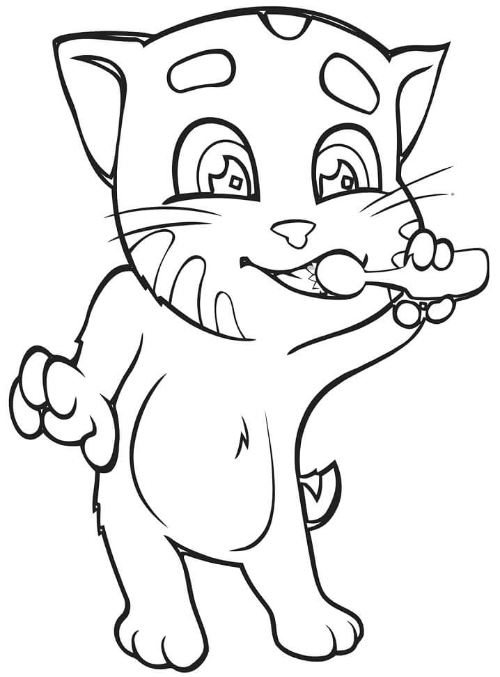 Desenho de Engraçado Talking Tom 5 para colorir