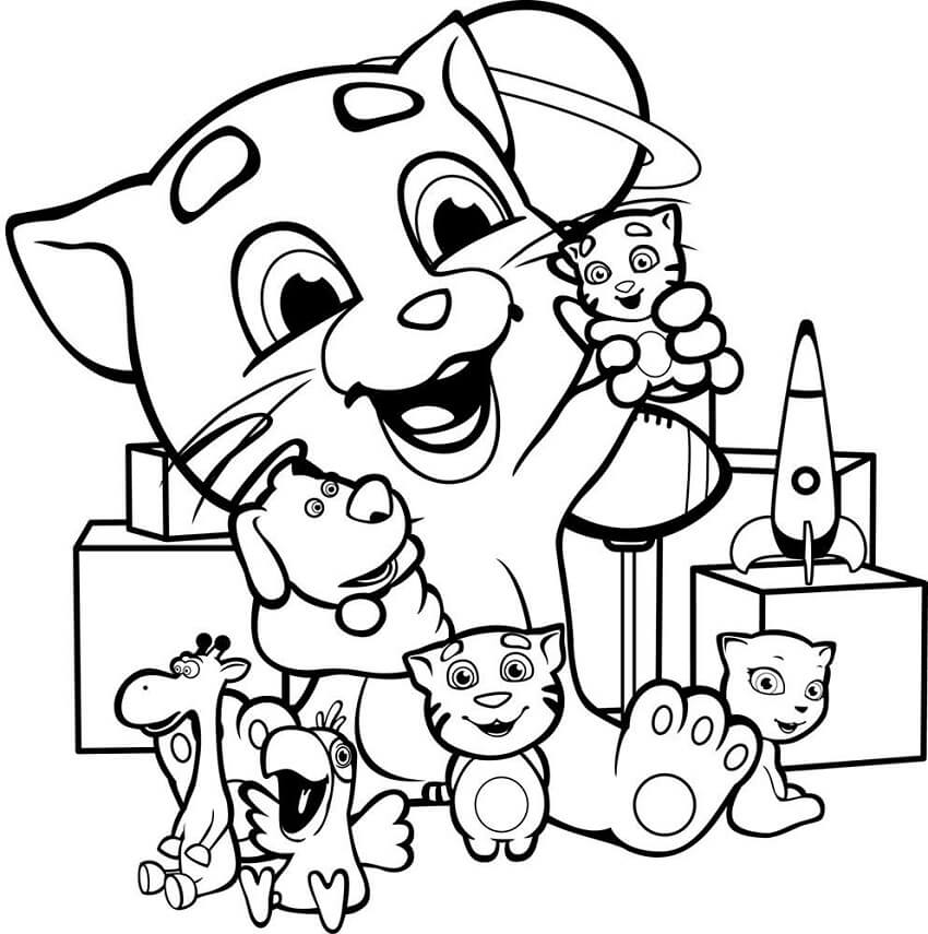 Desenho de Engraçado Talking Tom para colorir