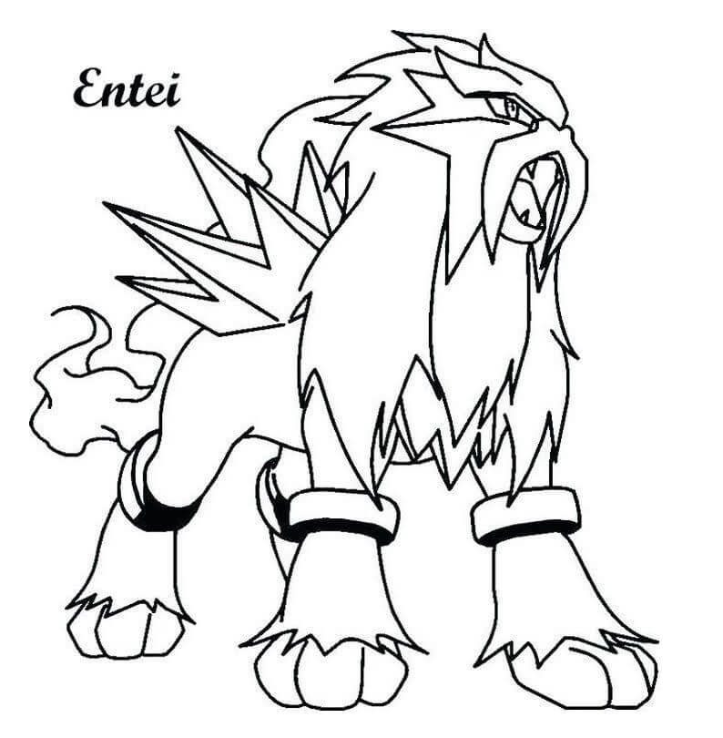 Desenho de Entei Pokemon 1 para colorir