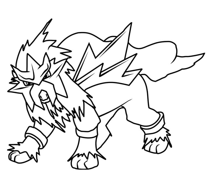 Desenho de Entei Pokemon 2 para colorir