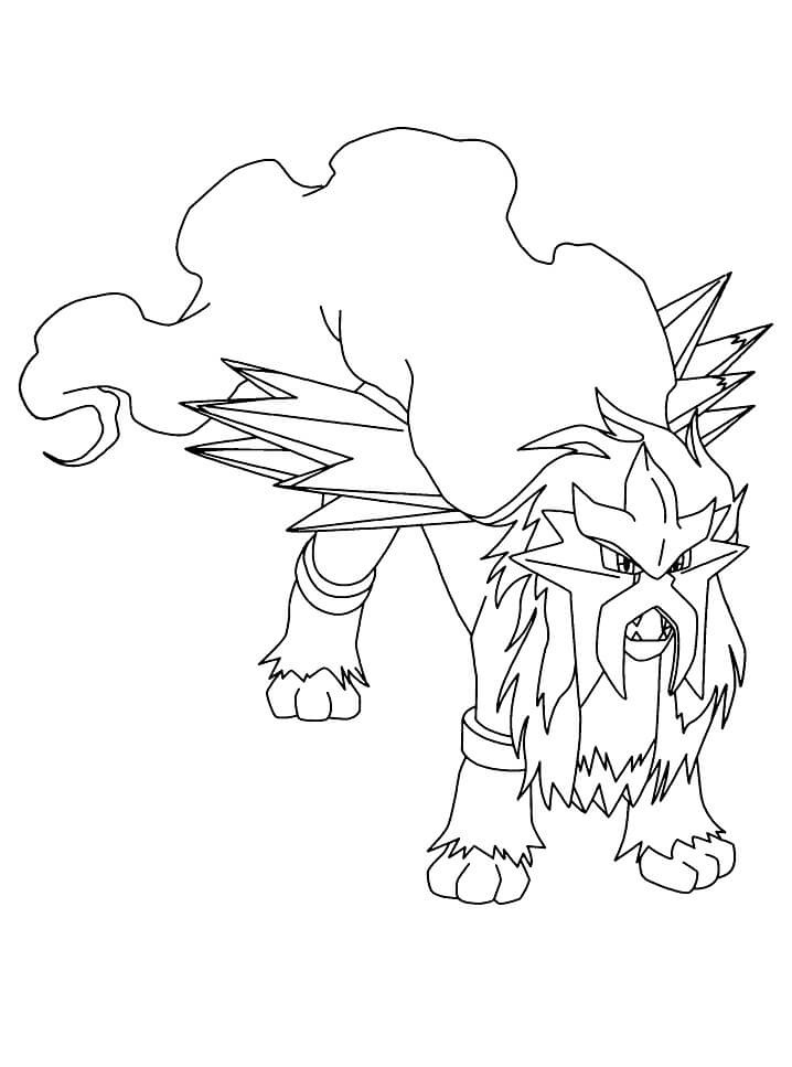 Desenho de Entei Pokemon 5 para colorir