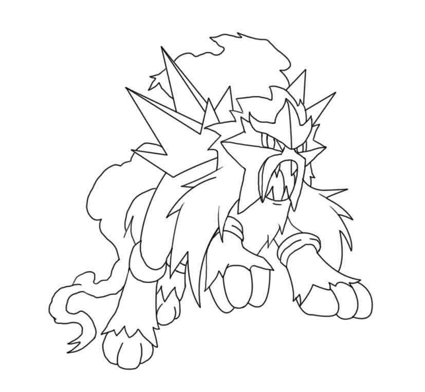 Desenho de Entei Pokemon 7 para colorir