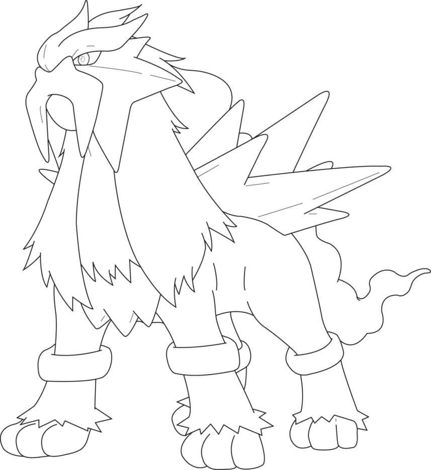 Desenho de Entei Pokemon para colorir