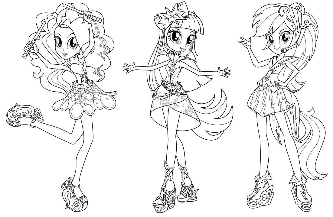 Desenhos de Equestria Girls para colorir