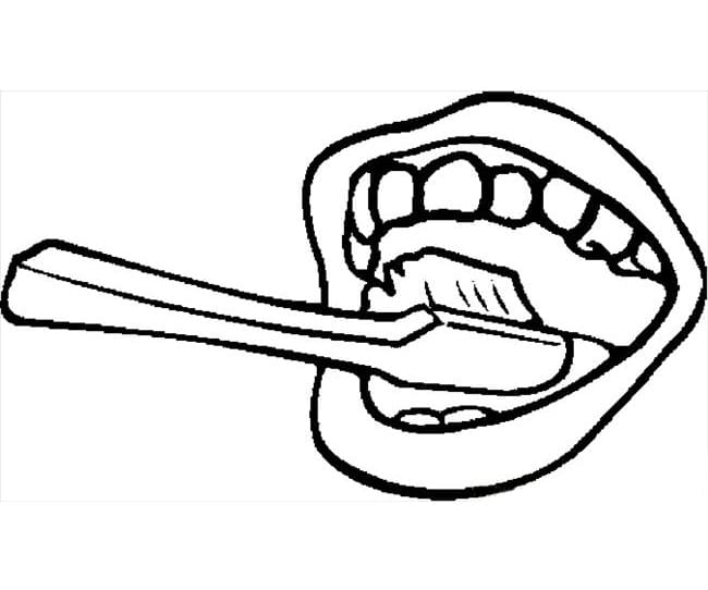 Desenho deEscova de Dente e Boca para colorir