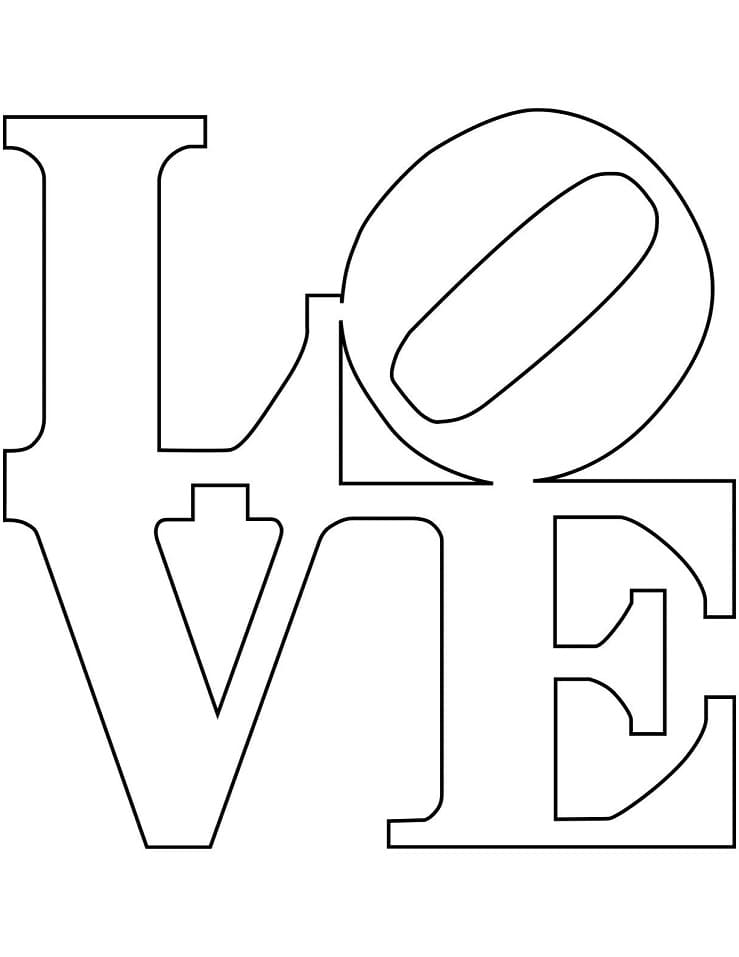 Desenho deEscultura de Robert Indiana - Love para colorir