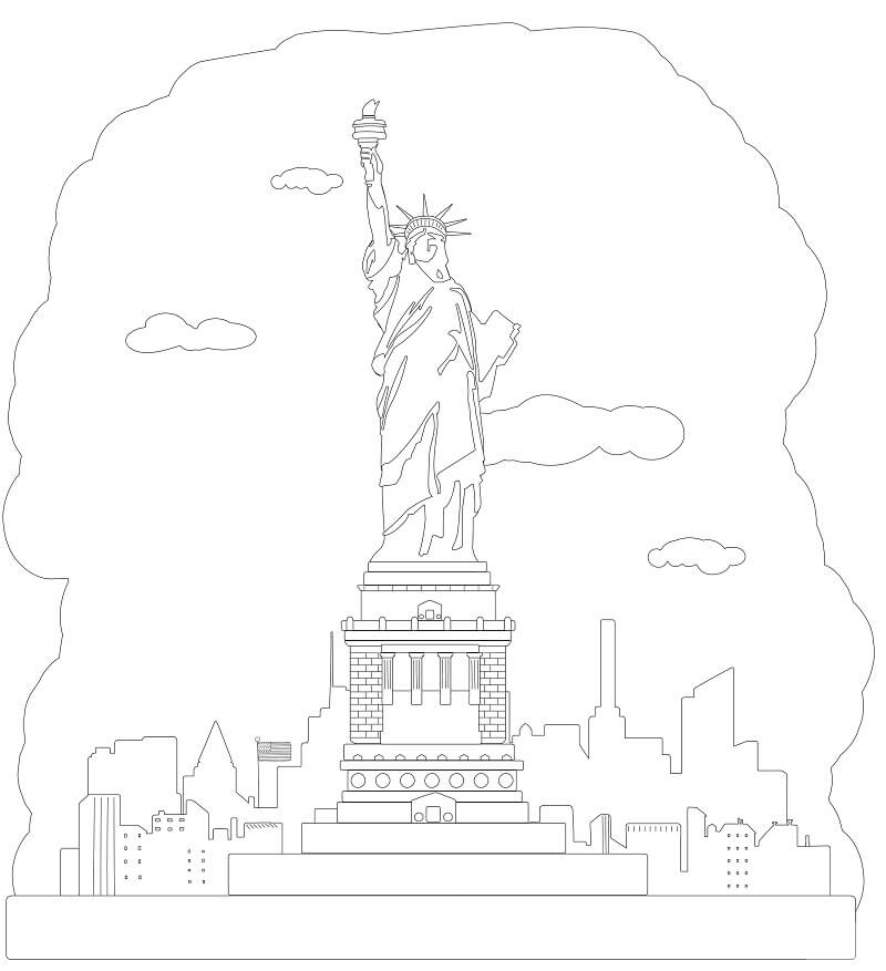 Desenhos de Estados Unidos para colorir