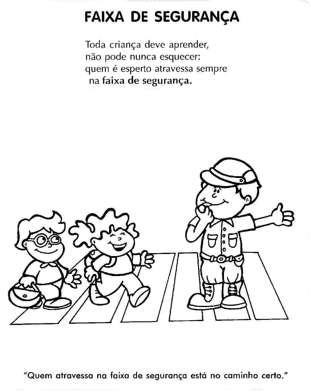 Desenhos de Segurança Infantil para colorir