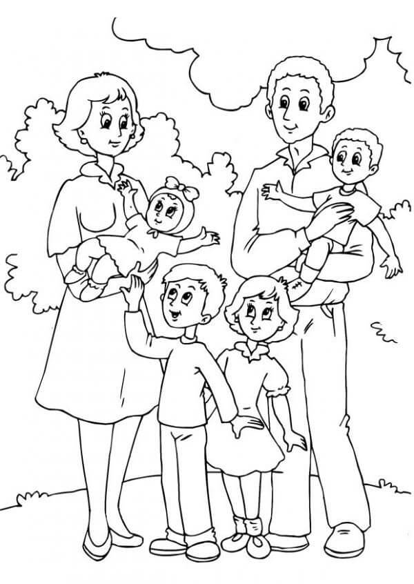 Desenho de Familia Amigavel 3 para colorir