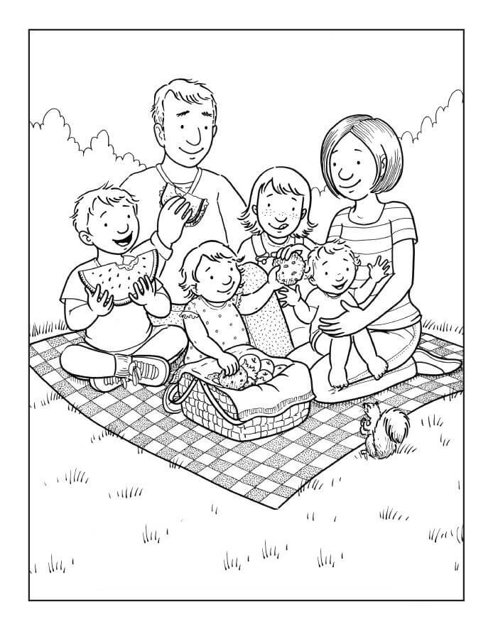 Desenho de Familia Amigavel para colorir