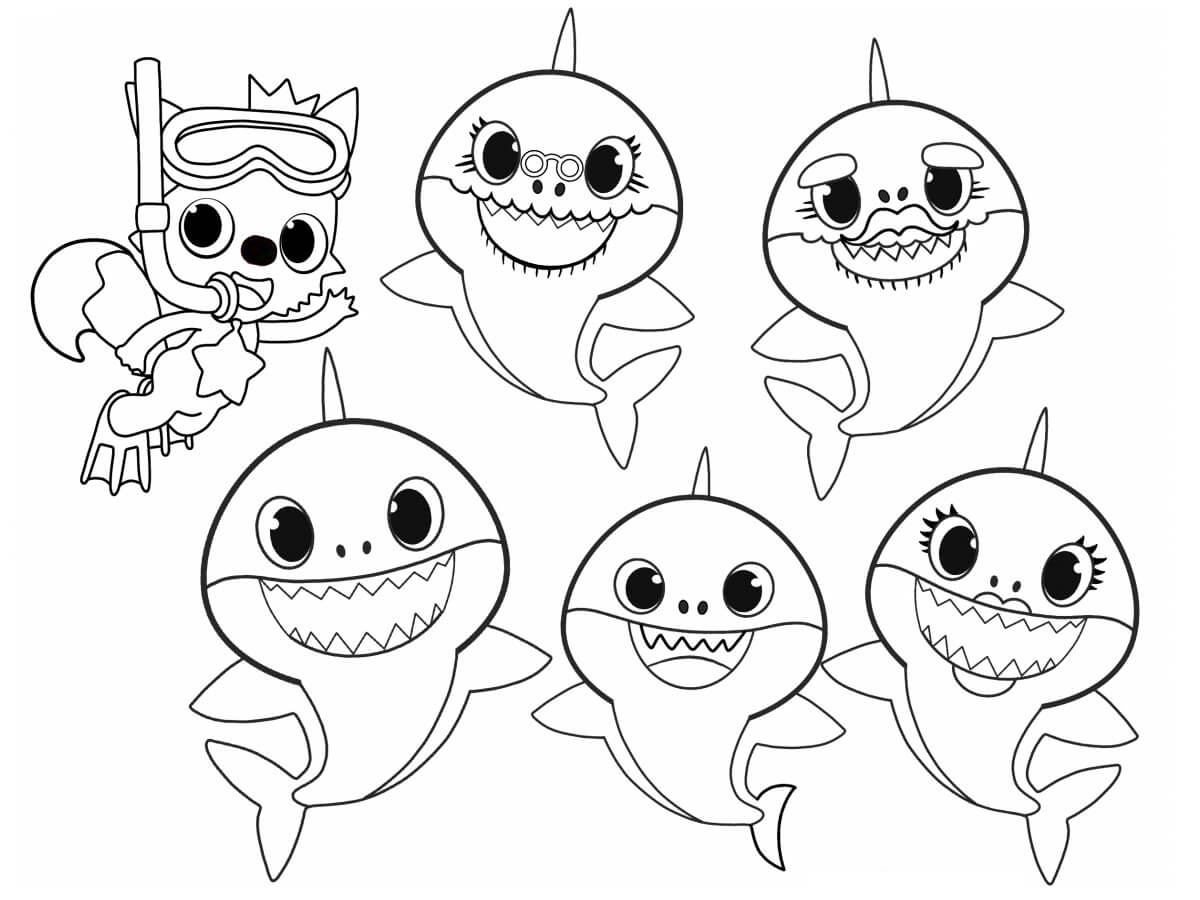 Desenhos de Baby Shark para colorir