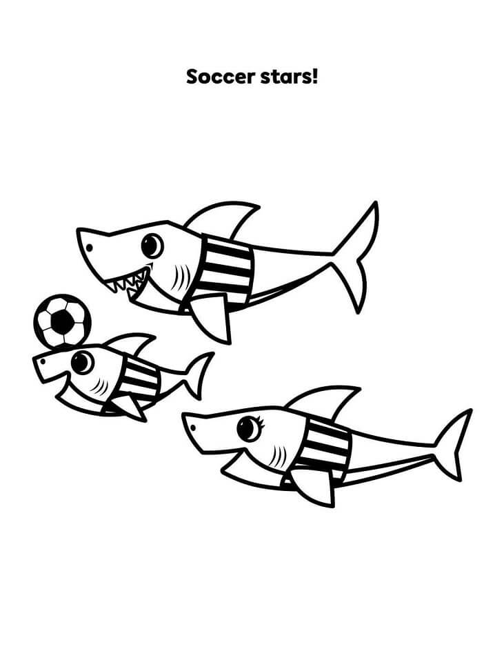 Desenho deFamília Baby Shark 2 para colorir