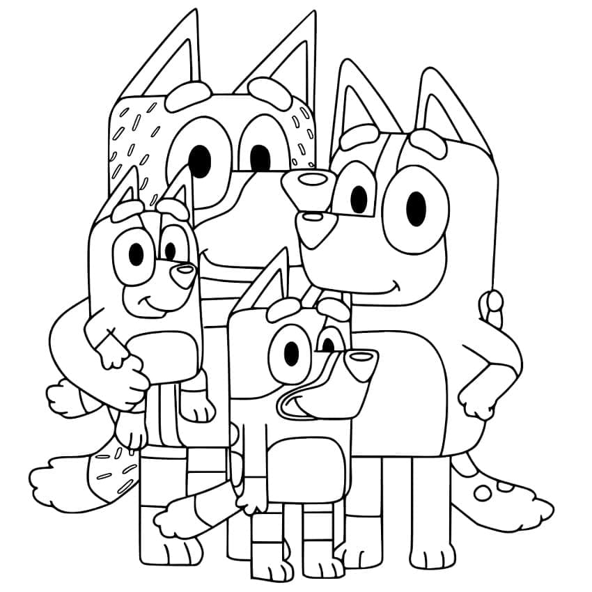 Desenhos de Bluey para colorir