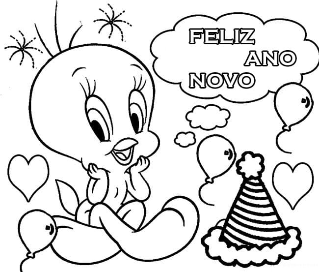 Desenhos de Ano Novo para colorir