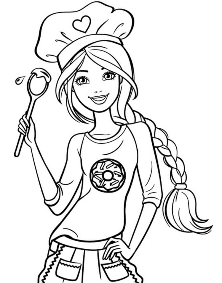 Desenho deFeliz Barbie para colorir