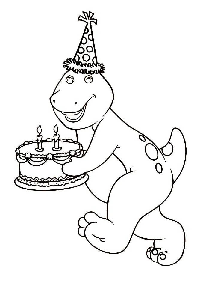 Desenho de Feliz Barney 4 para colorir