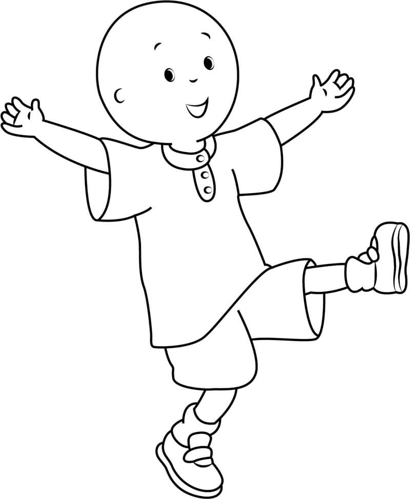 Desenho de Feliz Caillou 1 para colorir