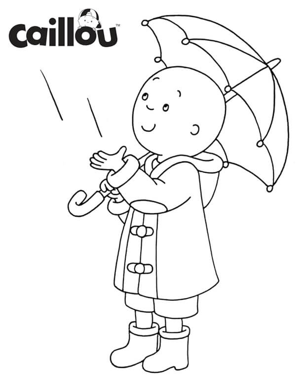 Desenho de Feliz Caillou 3 para colorir