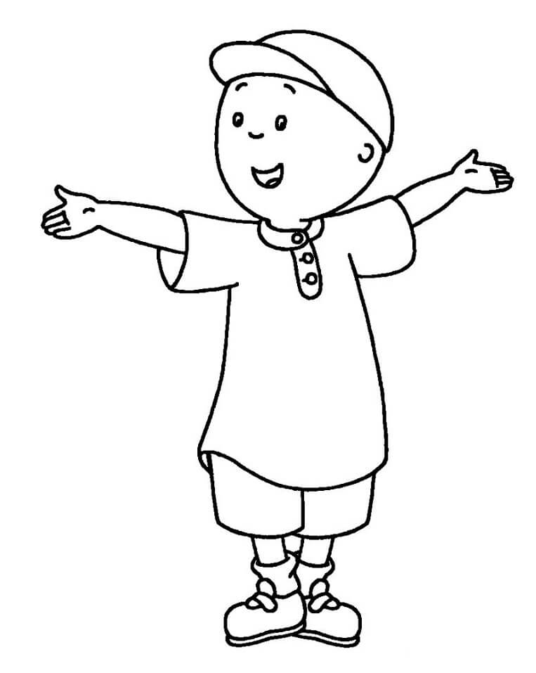 Desenho de Feliz Caillou 4 para colorir