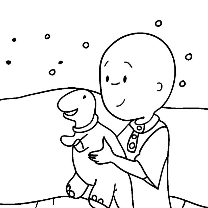 Desenho de Feliz Caillou 5 para colorir