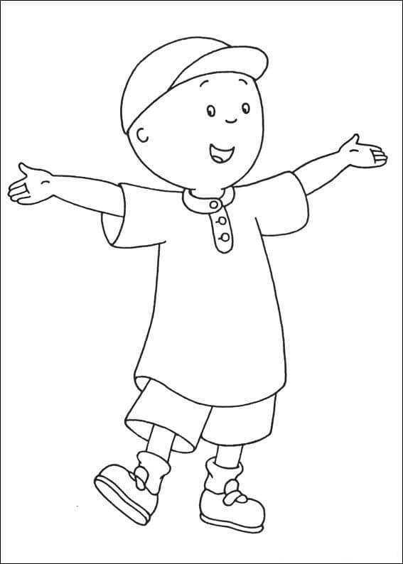 Desenho de Feliz Caillou para colorir