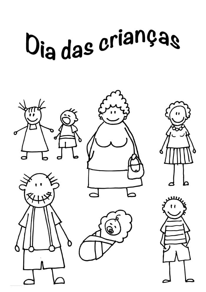 Desenho deFeliz Dia das Crianças 3 para colorir