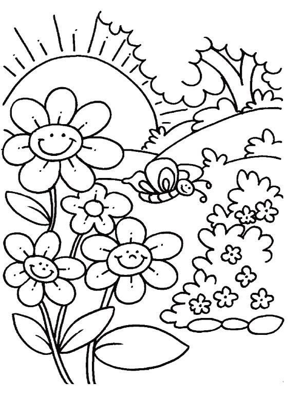 Desenho deFeliz Primavera para colorir