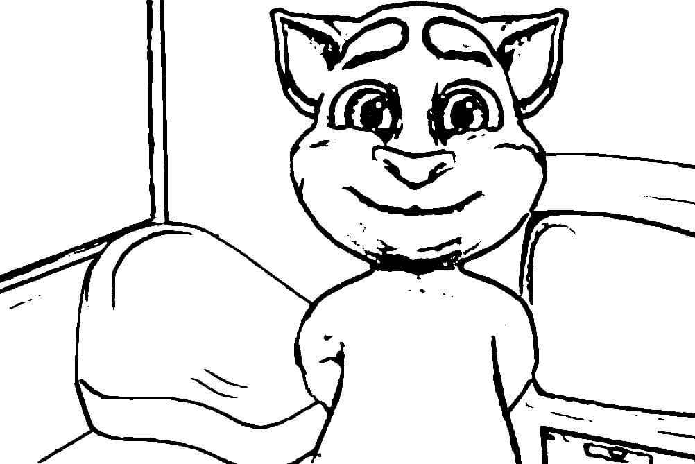 Desenho de Feliz Talking Tom 1 para colorir