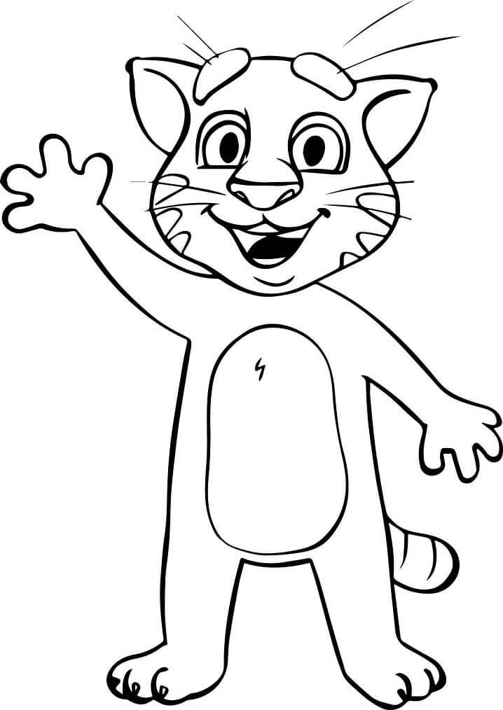 Desenho de Feliz Talking Tom 2 para colorir