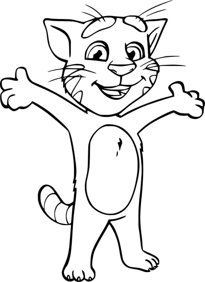 Desenho de Feliz Talking Tom para colorir