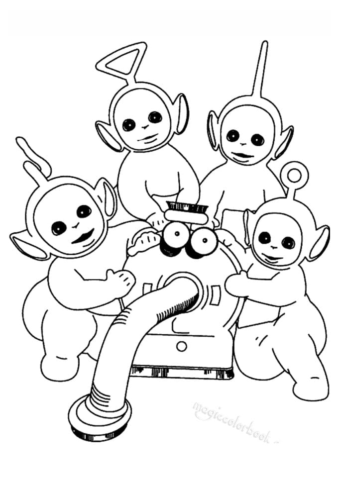 Desenho de Felizes Teletubbies 1 para colorir