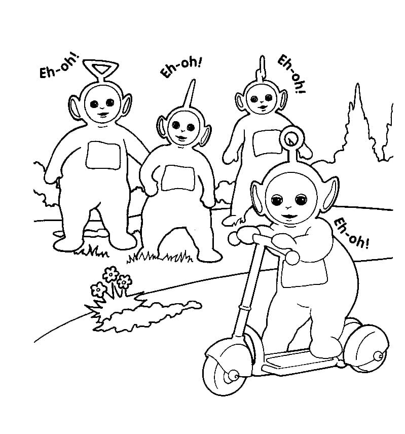 Desenho de Felizes Teletubbies 2 para colorir