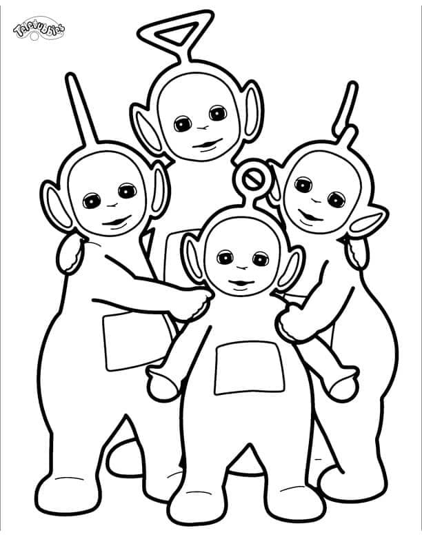 Desenho de Felizes Teletubbies 3 para colorir