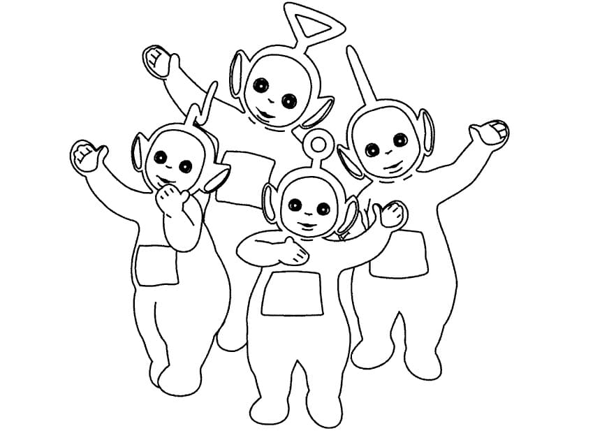 Desenho de Felizes Teletubbies 5 para colorir