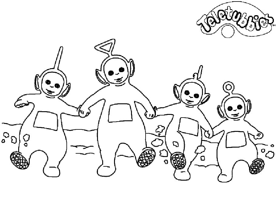 Desenho de Felizes Teletubbies 6 para colorir