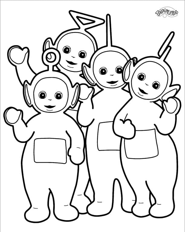 Desenho de Felizes Teletubbies para colorir