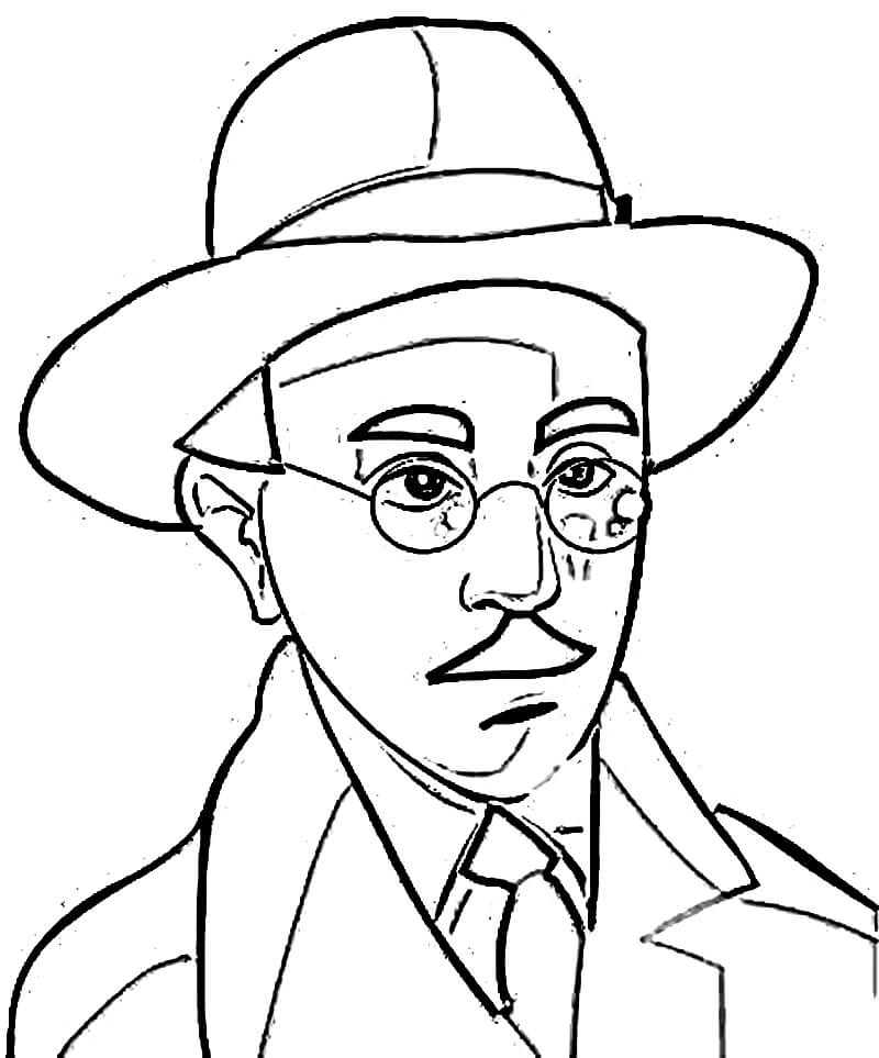 Desenho deFernando Pessoa 1 para colorir