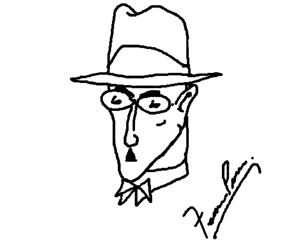 Desenho deFernando Pessoa 2 para colorir