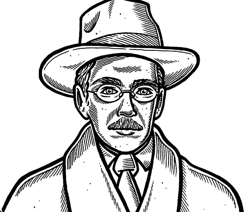 Desenho deFernando Pessoa 3 para colorir