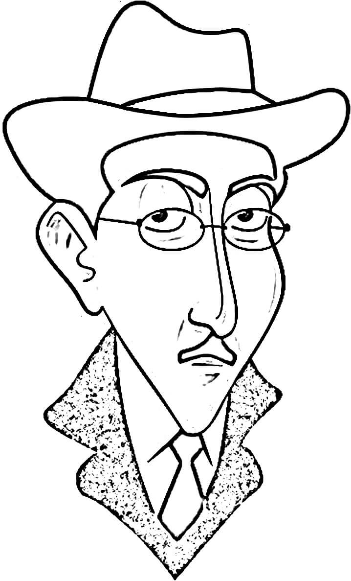 Desenho deFernando Pessoa 4 para colorir