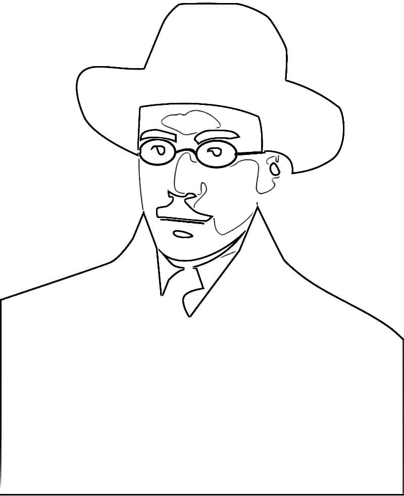 Desenho deFernando Pessoa 5 para colorir