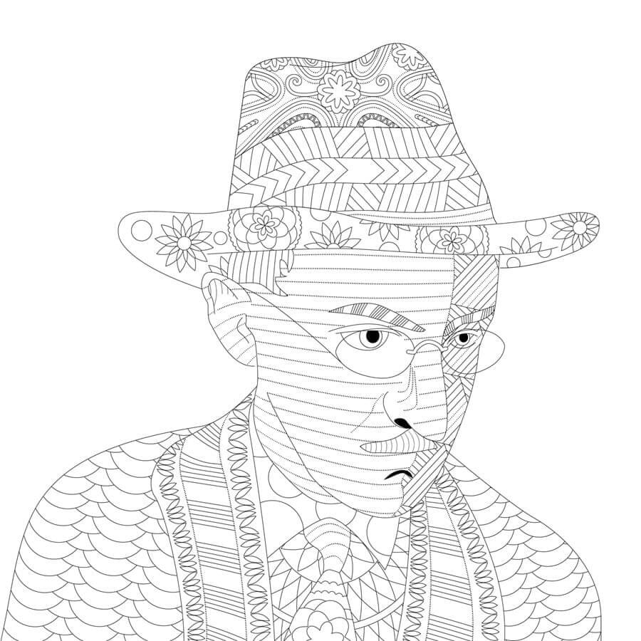 Desenho deFernando Pessoa 6 para colorir