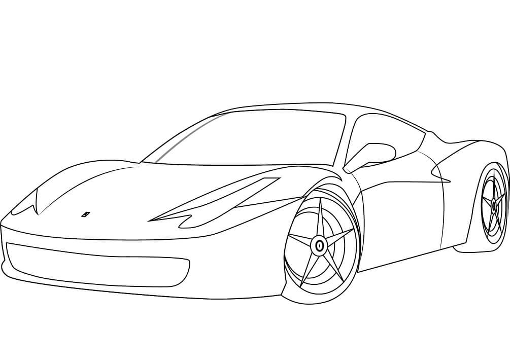 Desenho deFerrari 458 para colorir