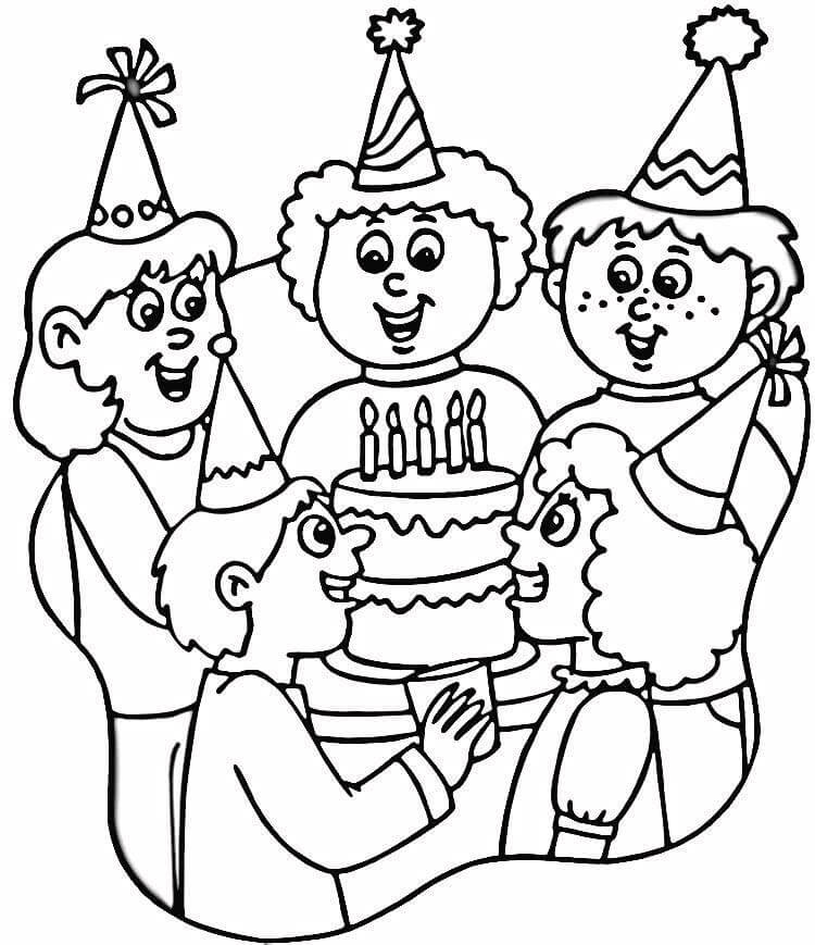 Desenho deFesta de Aniversário 5 para colorir