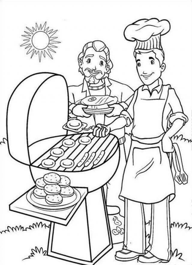 Desenho deFesta de Churrasco 2 para colorir