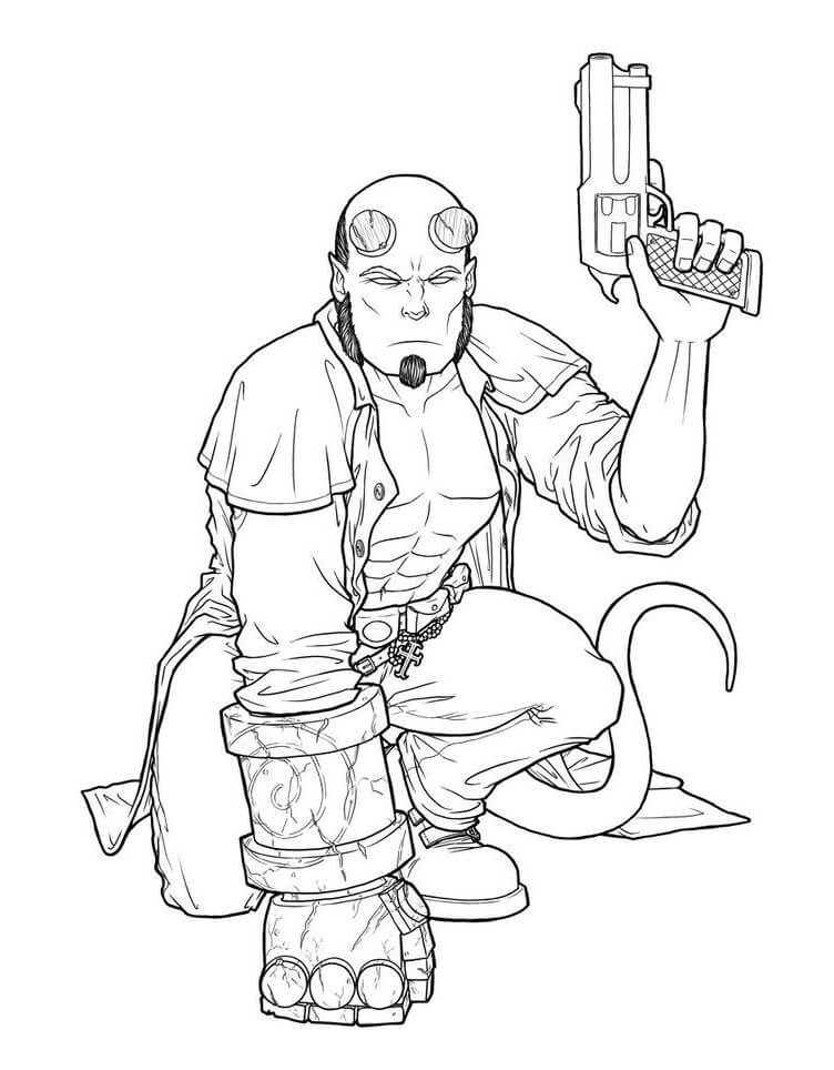 Desenho de Filme Hellboy 1 para colorir